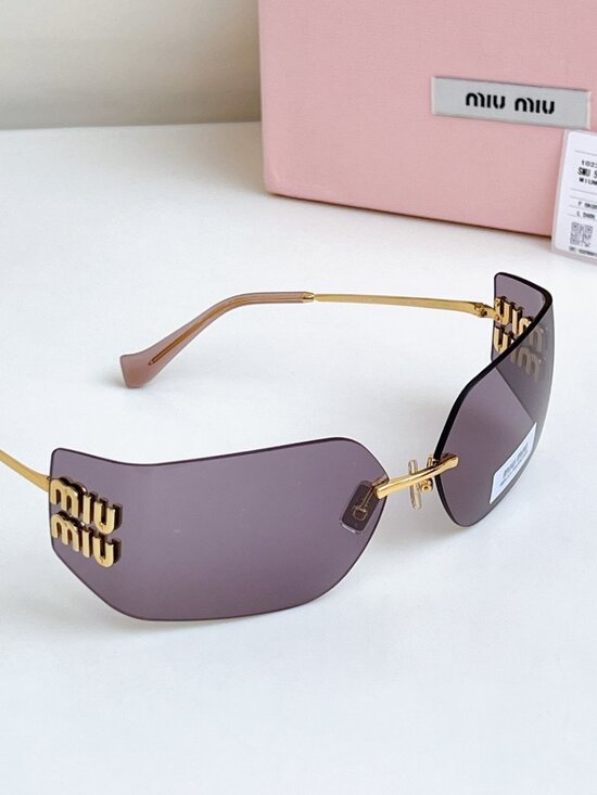 Miu Miu - Purple and Gold - Rimless Sunglasses - SMU54Y